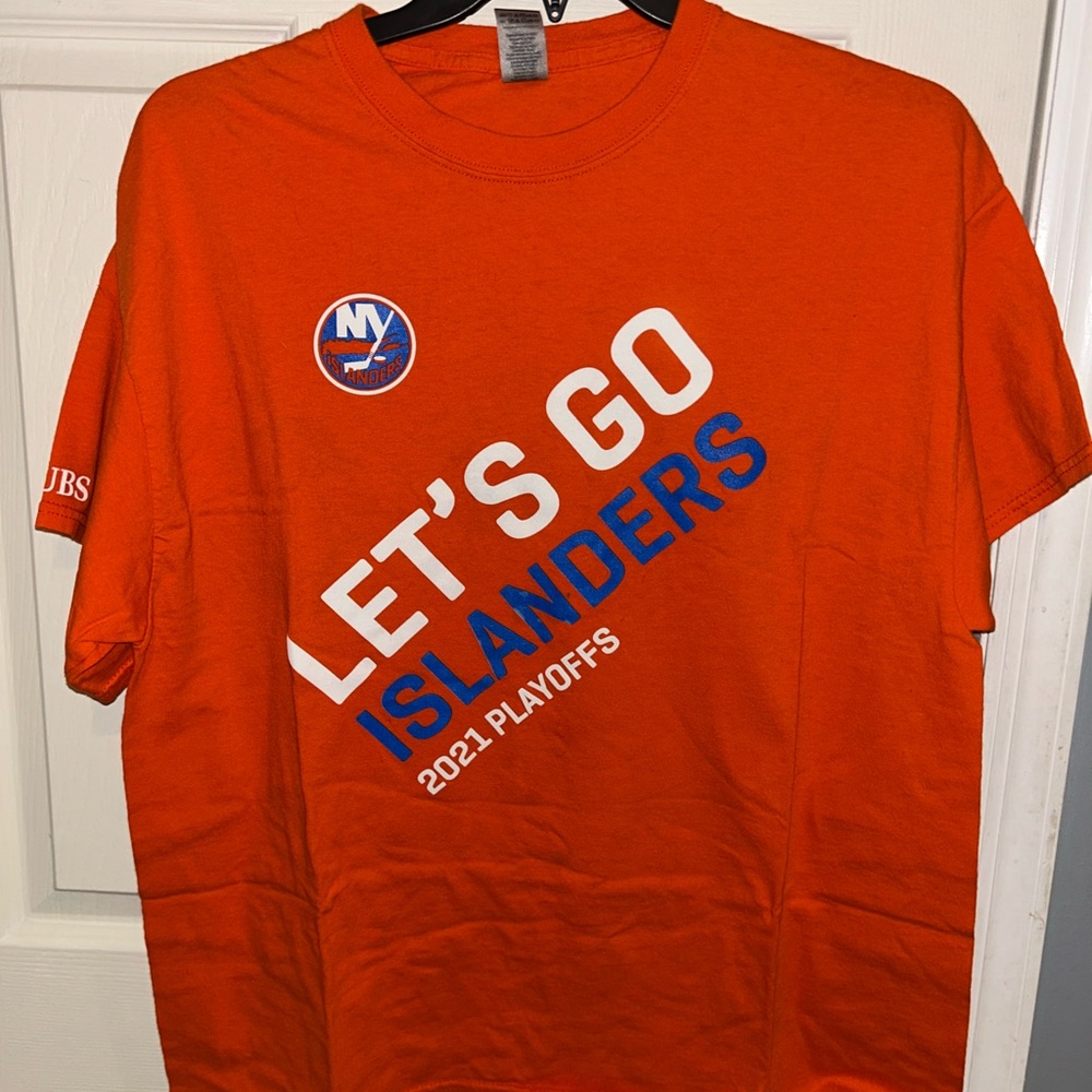 Let's Go Islanders 2021 Playoffs Orange Graphic Tee